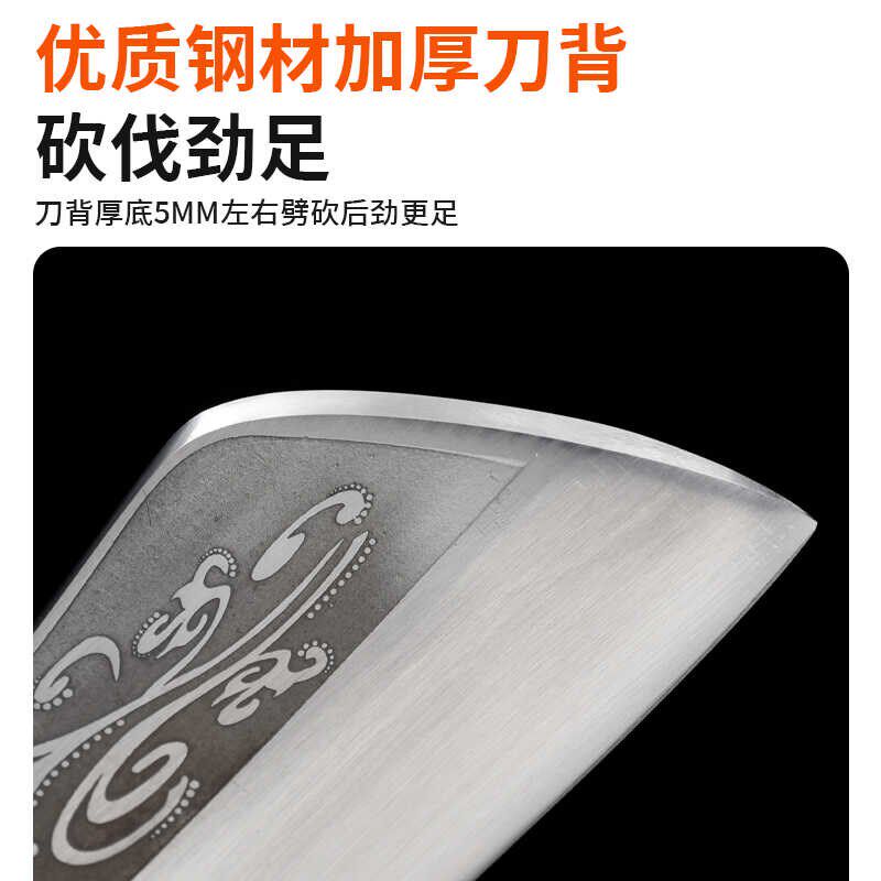 龙泉砍柴刀户外砍树伐木高锰钢手工锻打通体柴刀割草镰刀农用弯刀