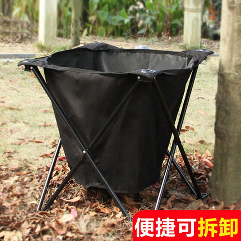 户外野营折叠垃圾桶 便携式车载防水烧烤果皮箱 大号办公室纸篓