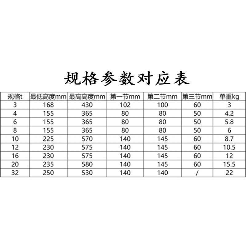 加长车用车载千金顶 立式液压双节三节千斤顶3T12T32吨越野工具