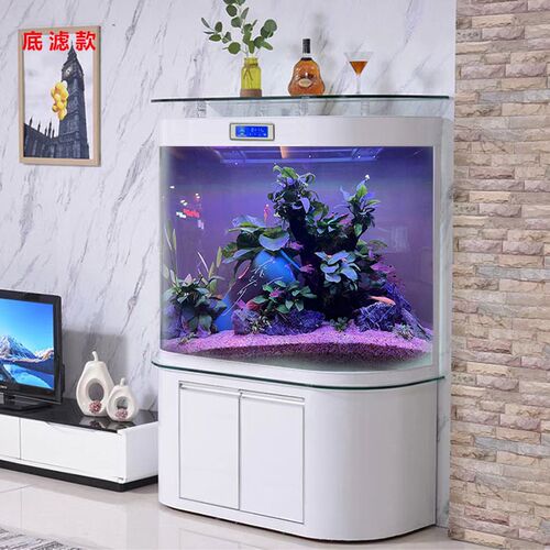 鱼缸客厅2024新款免换水生态智能温控底过滤落地热弯缸水族箱大型