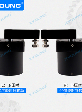 下压转角夹具ASC-FA32SL-180法兰型旋转夹紧气缸ASC-FA32SR-90