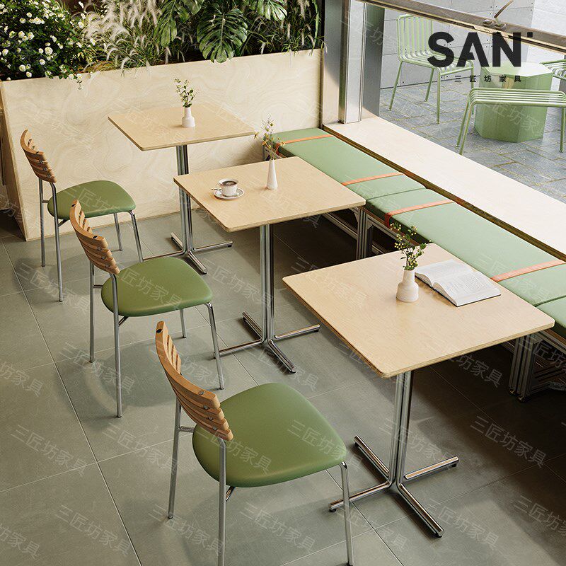 工业风桌椅西餐厅商用餐桌椅组合北欧ins风咖啡厅奶茶店休闲椅子