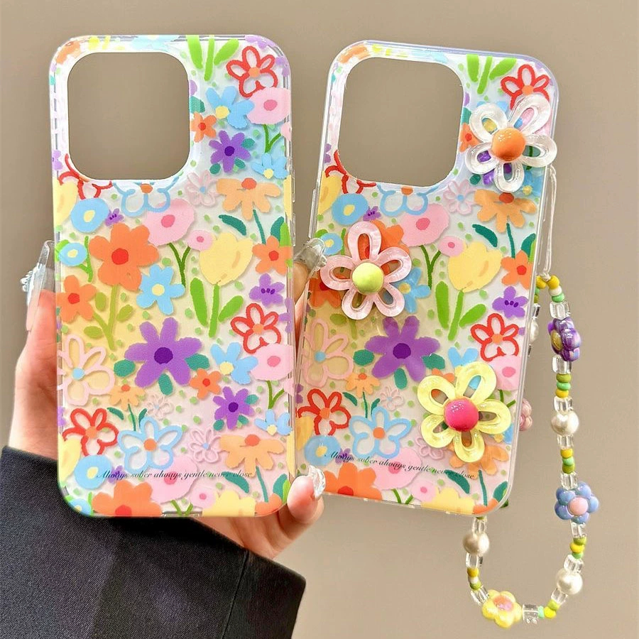 ins韩风彩色花朵适用多型号