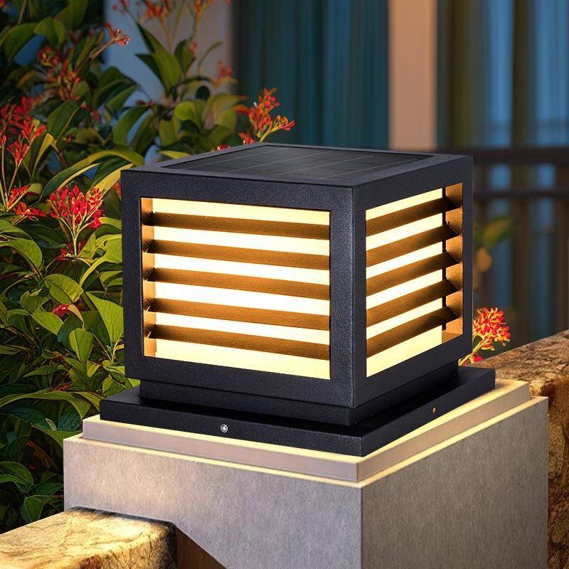 太阳能柱头灯户外庭院灯现代防水别墅大门围墙灯花园柱子门柱柱灯