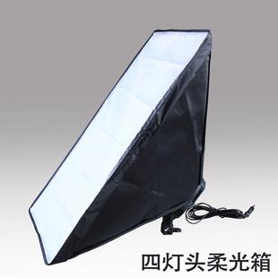 四灯头柔光箱摄影灯四灯头陶瓷灯座拍照灯直播补光摄影棚道具