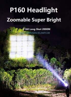 High-power headlights USB charging highlighting zoom