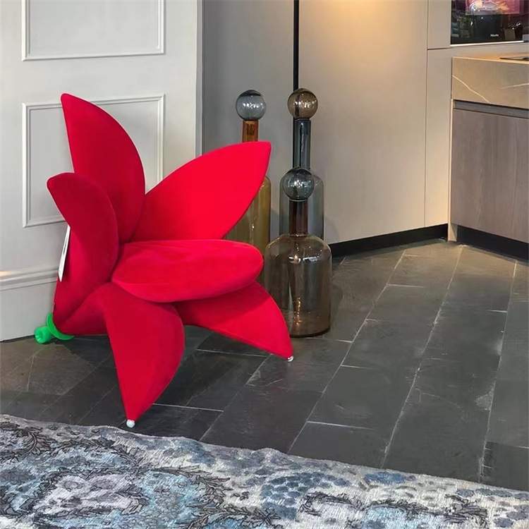 百合花椅喇叭花瓣沙发椅设计师时尚异形样板房别墅卧室舒适休闲椅