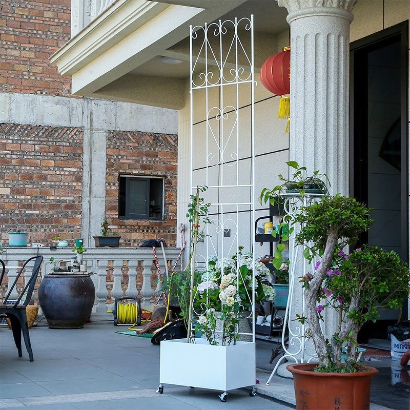 自带桶爬藤架月季铁线莲架网格风车茉莉攀爬阳台花架铁艺花园支架,住宅家具,花架/花几,淘宝优惠券,粉丝福利购,淘宝优惠卷