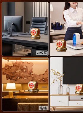 超大号五帝六面黄铜转转手把件招财进宝四神兽桌面办公室创意摆件