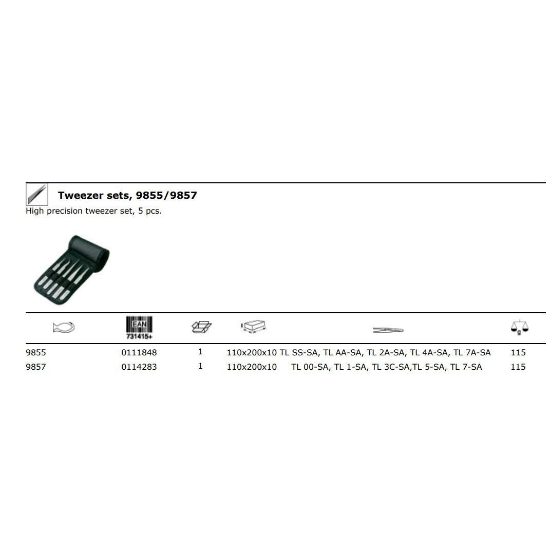瑞典 LINDSTROM 98 55 5件套, 通用, 精准 镊子 98 57