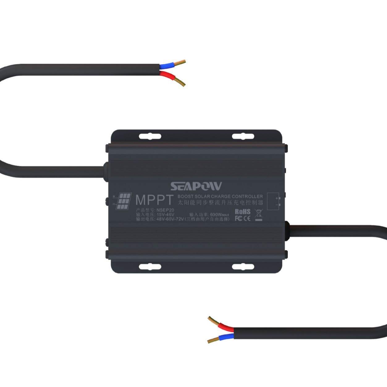 全自动MPPT太阳能充电控制器 600W 15A 15V-46V 铅酸电池光伏防水
