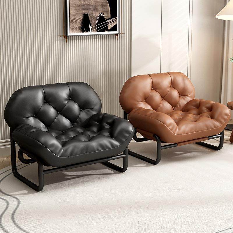 单人沙发椅极简轻奢设计师休闲躺椅奶油懒人沙发中古风格黑色椅子,电子元器件市场,其它元器件,淘宝优惠券,粉丝福利购,淘宝优惠卷