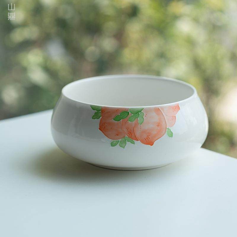 手绘白瓷釉下彩粉桃茶洗家用陶瓷大号茶渣缸中式水盂笔洗茶道配件,玩具/童车/益智/积木/模型,毛绒/玩偶/公仔/布艺类玩具,淘宝优惠券,粉丝福利购,淘宝优惠卷