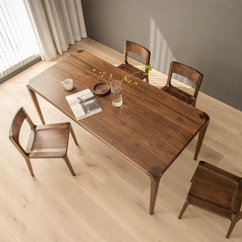 北美黑胡桃全实木餐桌长方形轻奢书桌家用全榫卯原木餐厅茶桌