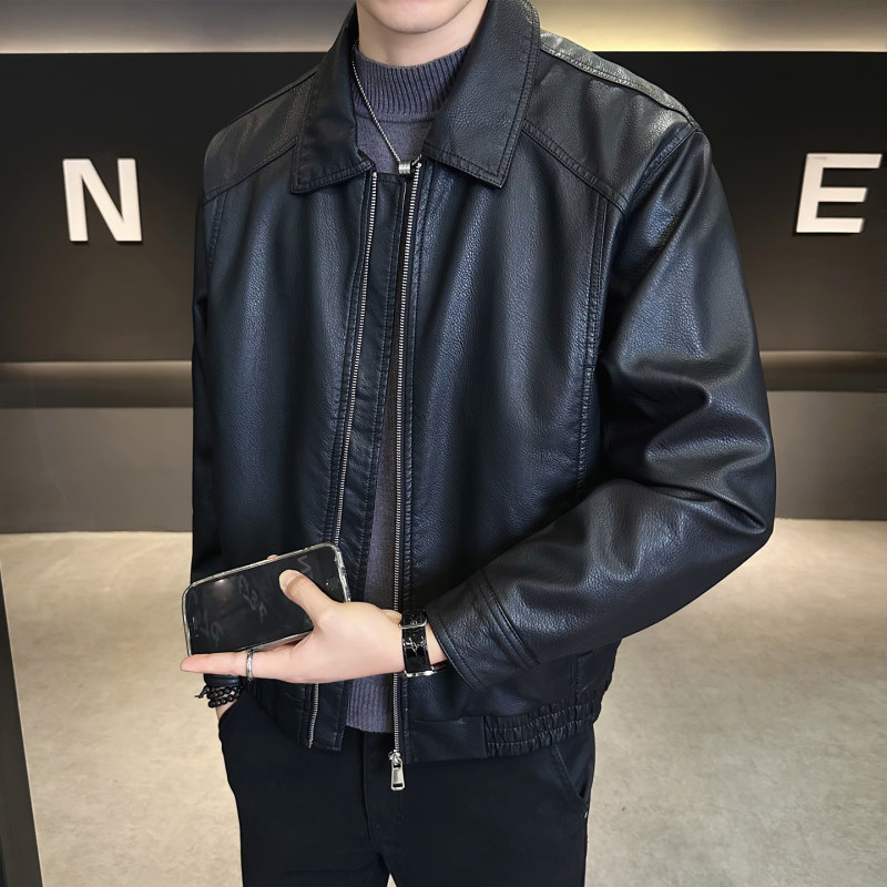 极简短款皮衣外套男秋季新款潮牌2026美式复古做旧机车皮褂子秋装