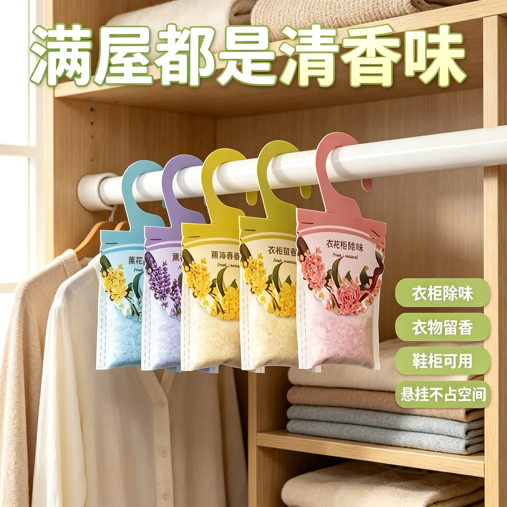 挂式桂花香包香囊除霉防虫衣橱留香卧室房间衣帽间衣柜除味留香