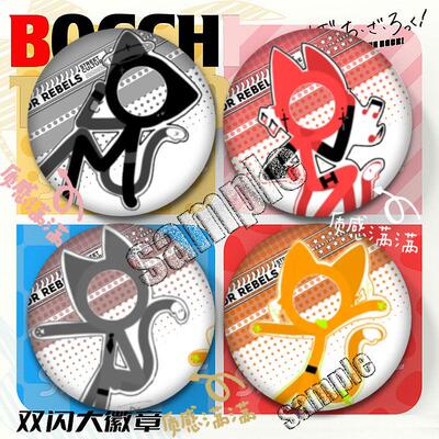 ab火柴人猫猫系列吧唧徽章学生新年蛇年礼物背包挂件胸针自制