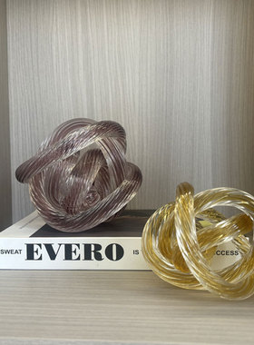 现代创意手工玻璃麻团摆件样板间