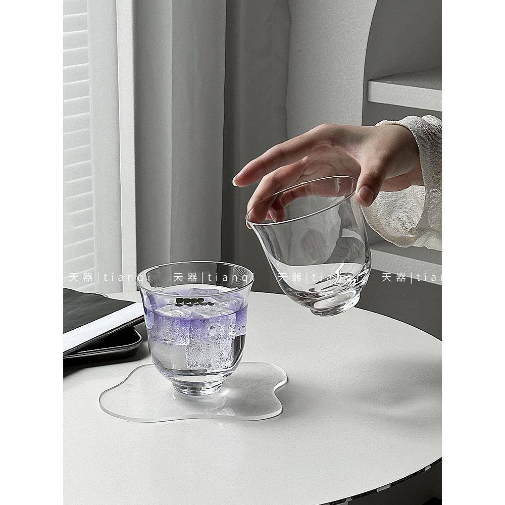 中式韵文冷冲杯耐热咖啡拿铁杯冷饮泡泡果汁鸡尾酒杯