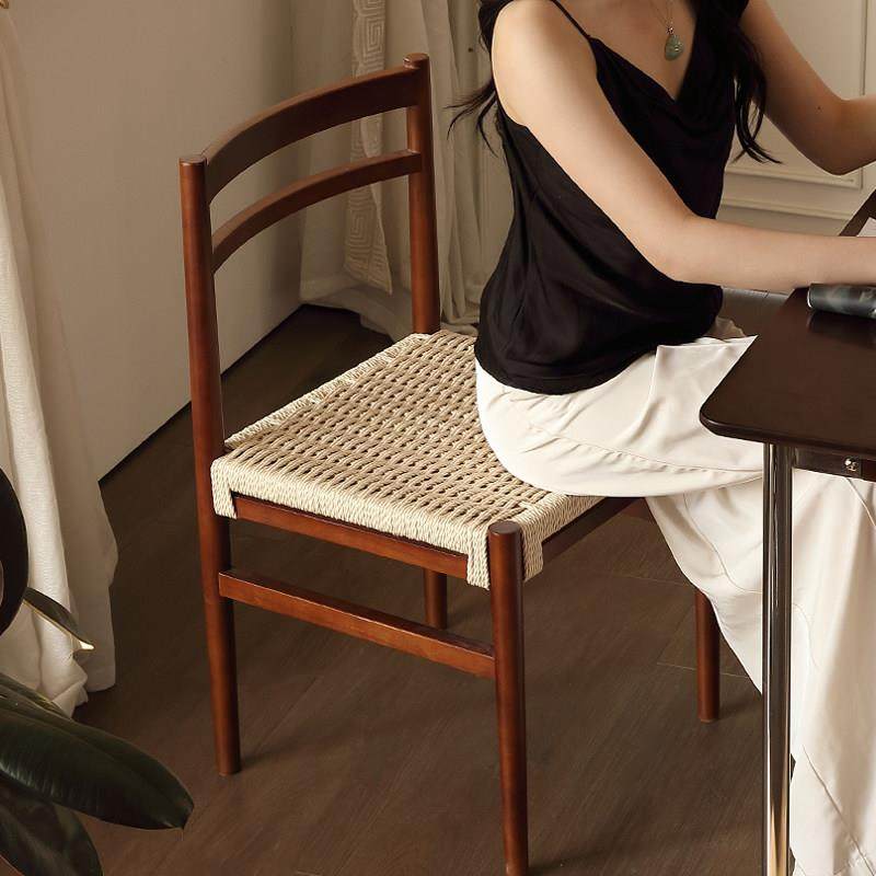 法式实木绳编餐椅北欧简约休闲家用复古靠背藤编梳化妆凳书桌椅子,住宅家具,餐椅,淘宝优惠券,粉丝福利购,淘宝优惠卷
