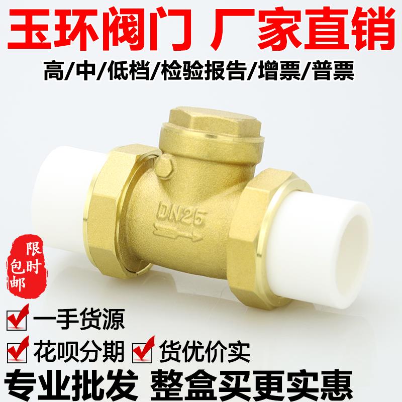 ppr止回阀双活接20单向阀25活接32水管40热熔50立式63单向4分6分