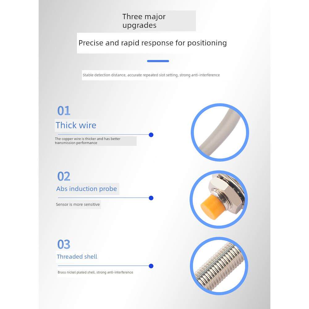 Hugong接近开关M8直流三线Npn常开Lj8A3-2-Z/Bx感应接近开关24V金