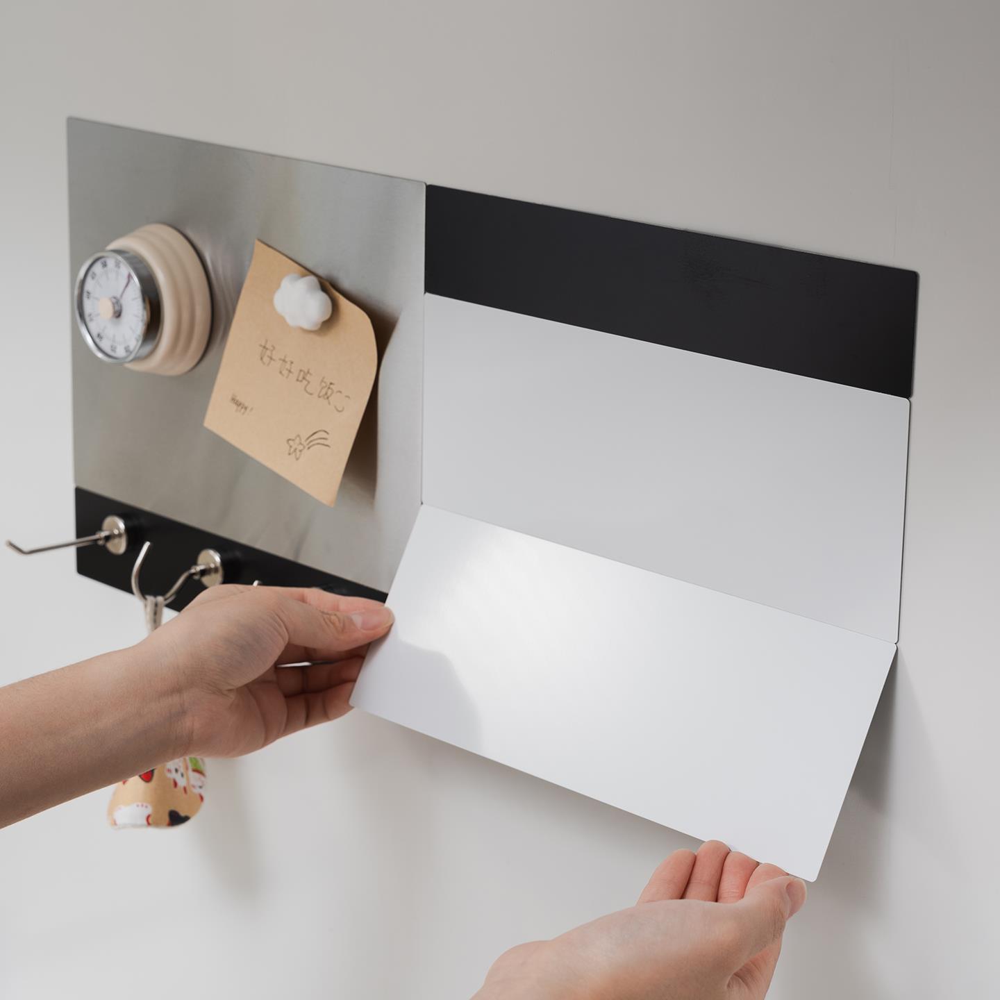 磁吸板珐琅板平替镀锌钢板白色铁片引磁片壁挂墙面磁吸收纳置物架