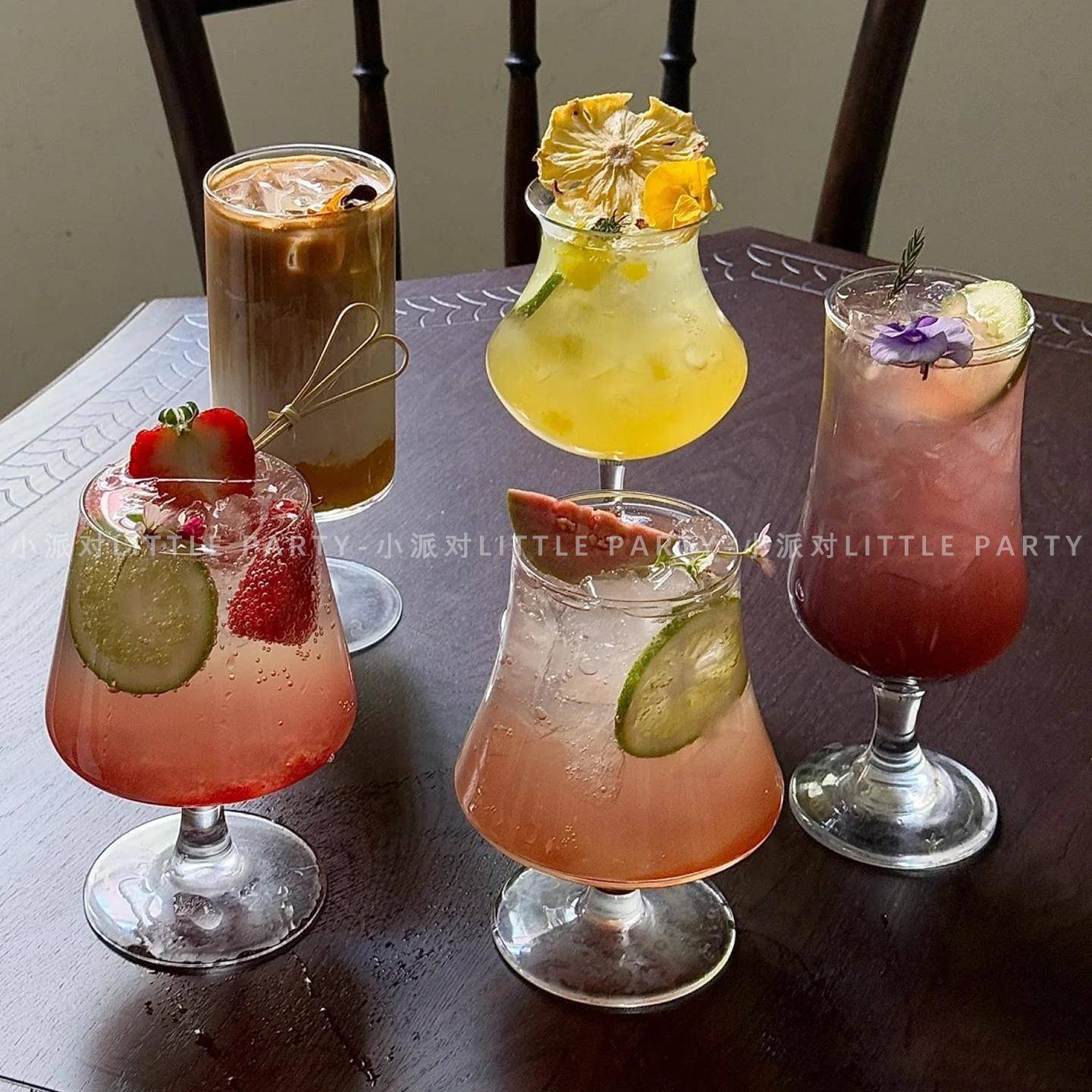 ins风网红果汁杯玻璃杯饮料杯奶茶杯饮品杯鸡尾酒杯果茶水杯子