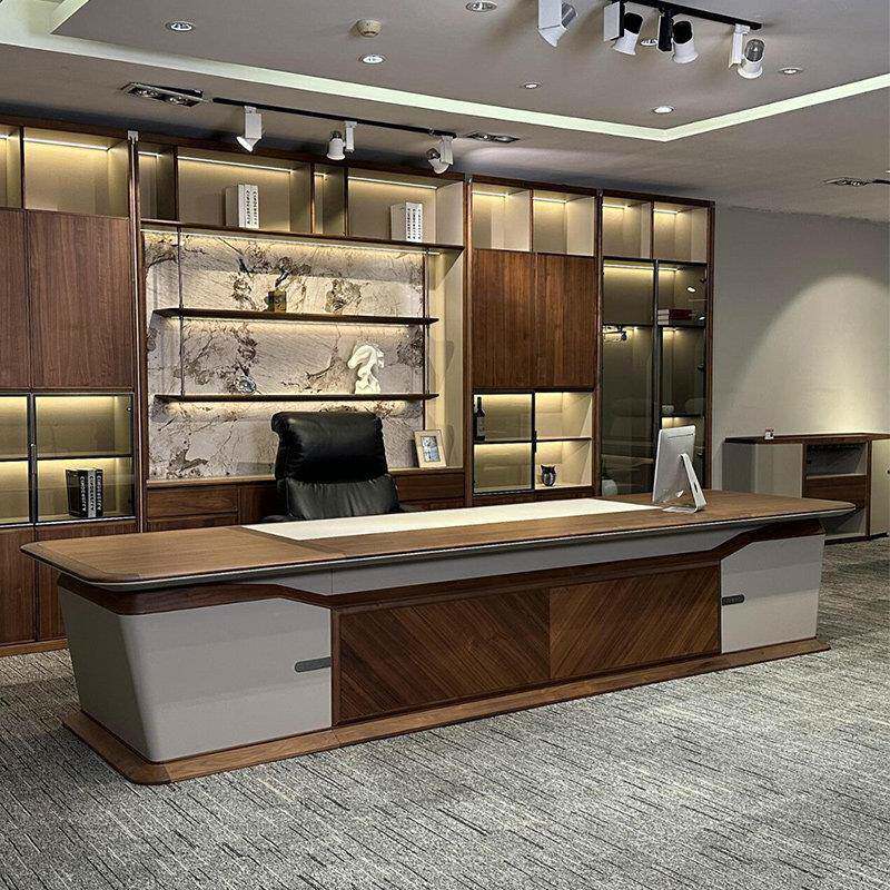 新中式实木办公桌椅组合现代简约轻奢高级感老板桌董事长大班台