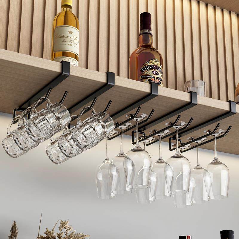 免钉红酒杯架倒挂悬挂啤酒杯架家用红酒架摆件水杯收纳免安装挂杯