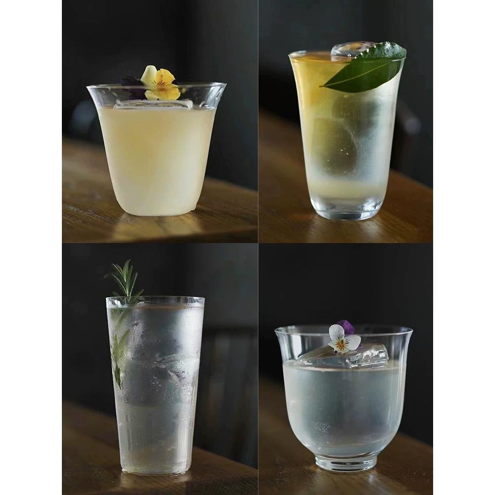 日式木村系列超薄玻璃杯水杯酒杯海波杯柯林杯鸡尾酒杯威士忌杯子