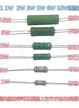 RX21 1W 2W 3W 5W保险线绕电阻1欧 2R 4.7 10 15R 22 100 300R 1K