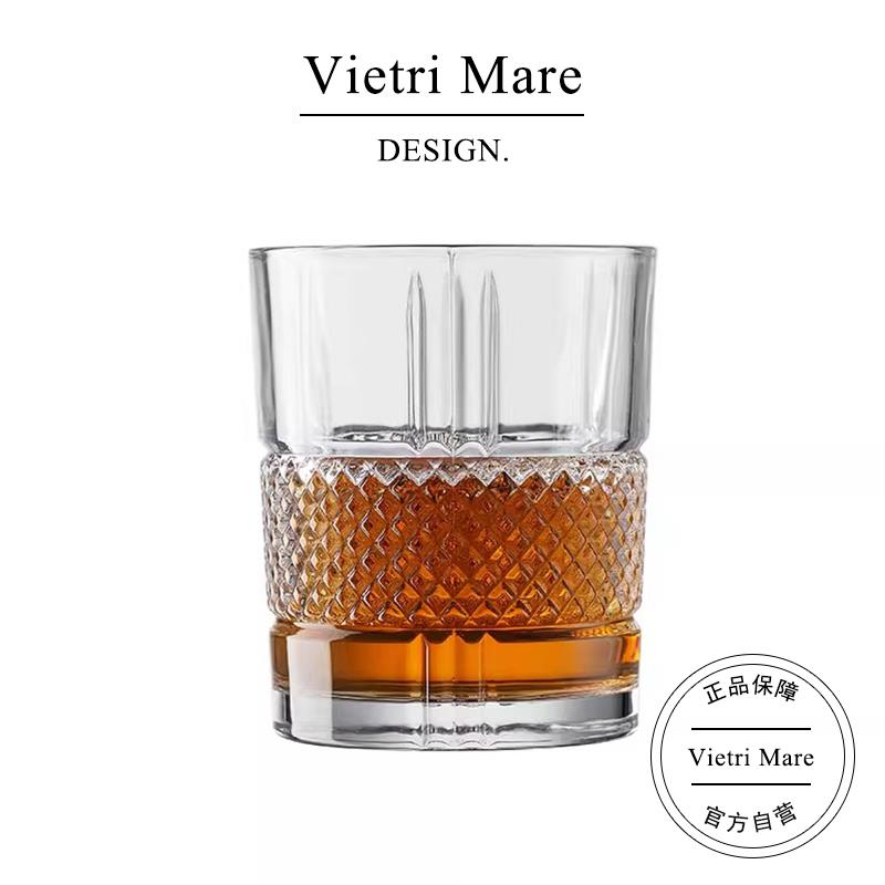 Vietri Mare玻璃杯覆古酒吧浮雕洋酒杯威士忌酒杯调酒杯子丨吉辛