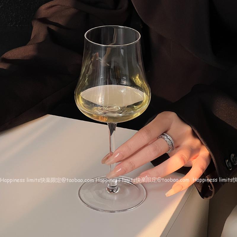 ins风简约香槟杯覆古高脚杯高级感红酒杯葡萄酒杯起泡酒杯子