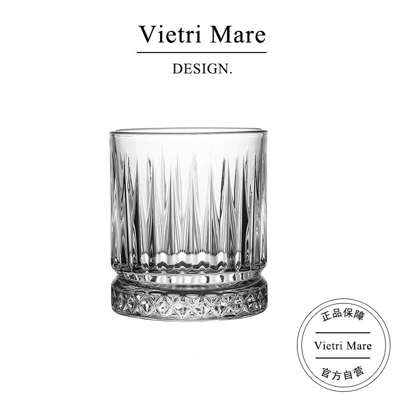 Vietri Mare玻璃杯美式下午茶竖条纹咖啡杯拿铁杯喝水杯子丨韦斯