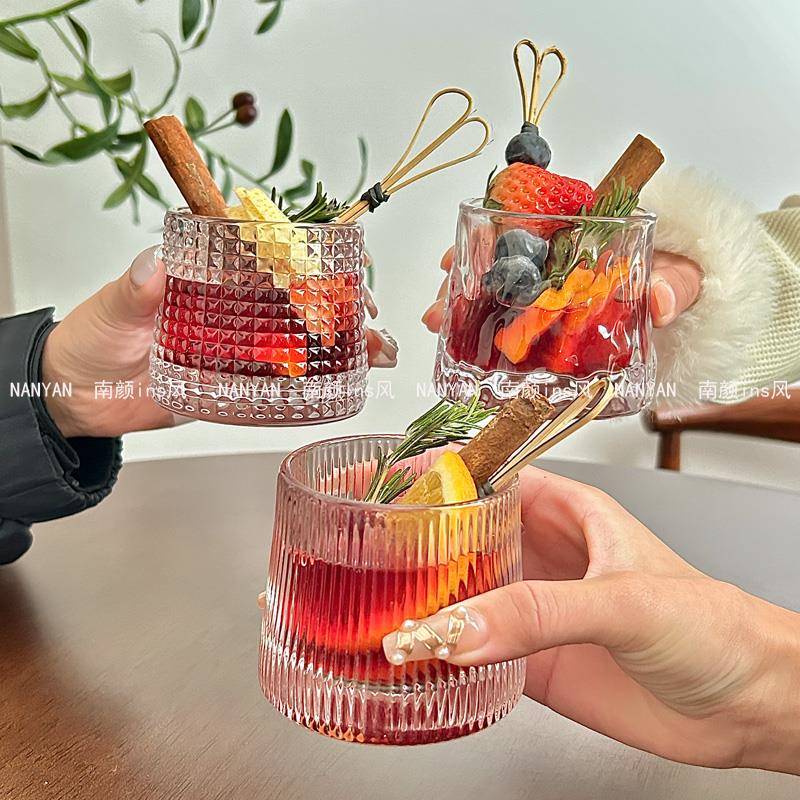 ins博主同款 煮热红酒杯圣诞鸡尾酒高颜值微醺红酒洋酒杯玻璃杯子