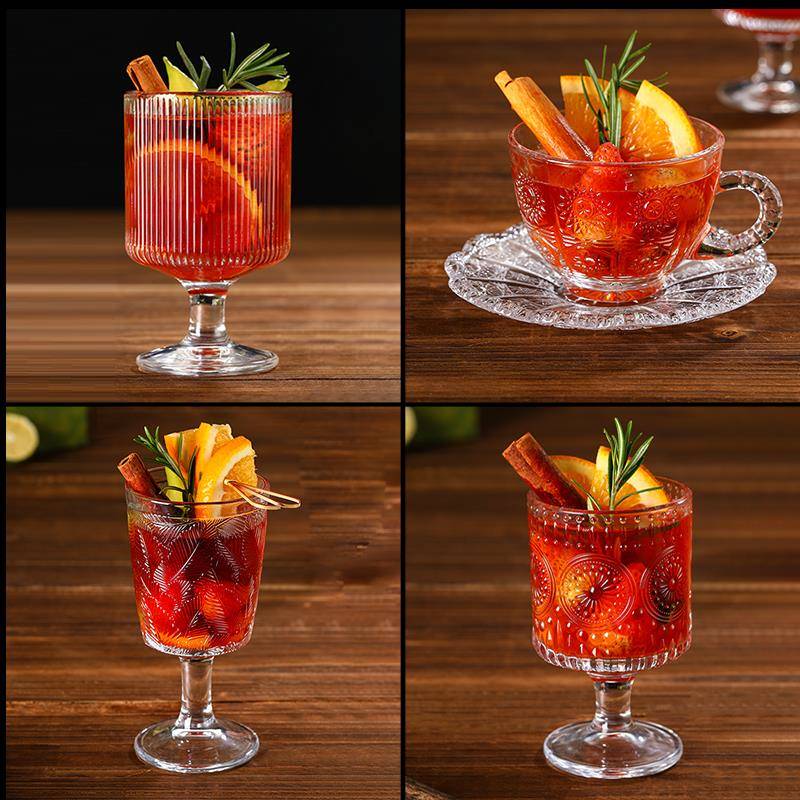 热红酒杯圣诞鸡尾酒高脚杯高颜值微醺红酒洋酒杯围炉煮茶玻璃杯子