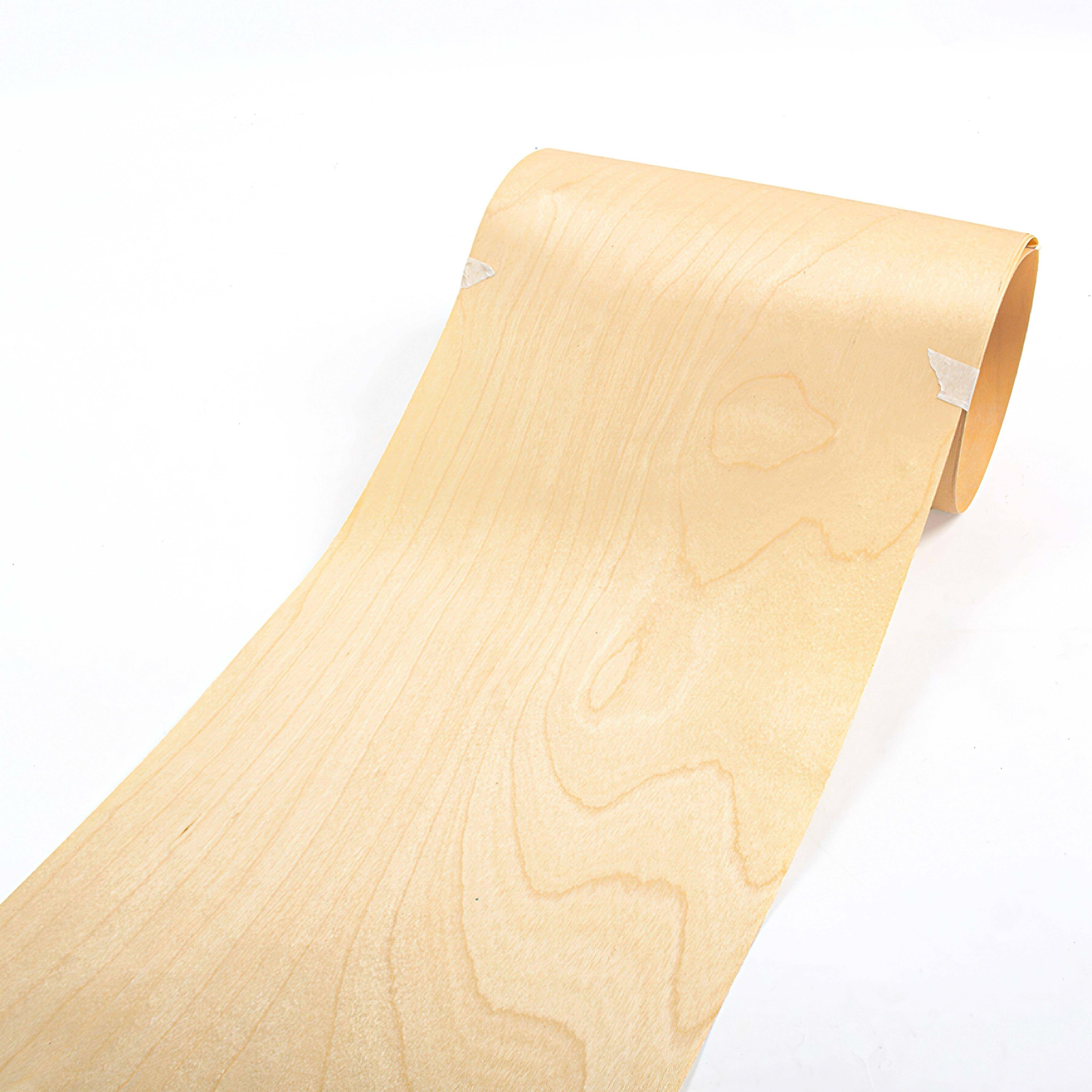 30cm宽厂家天然桦木山纹浅黄色实木皮家具音箱柜门板翻新贴面皮