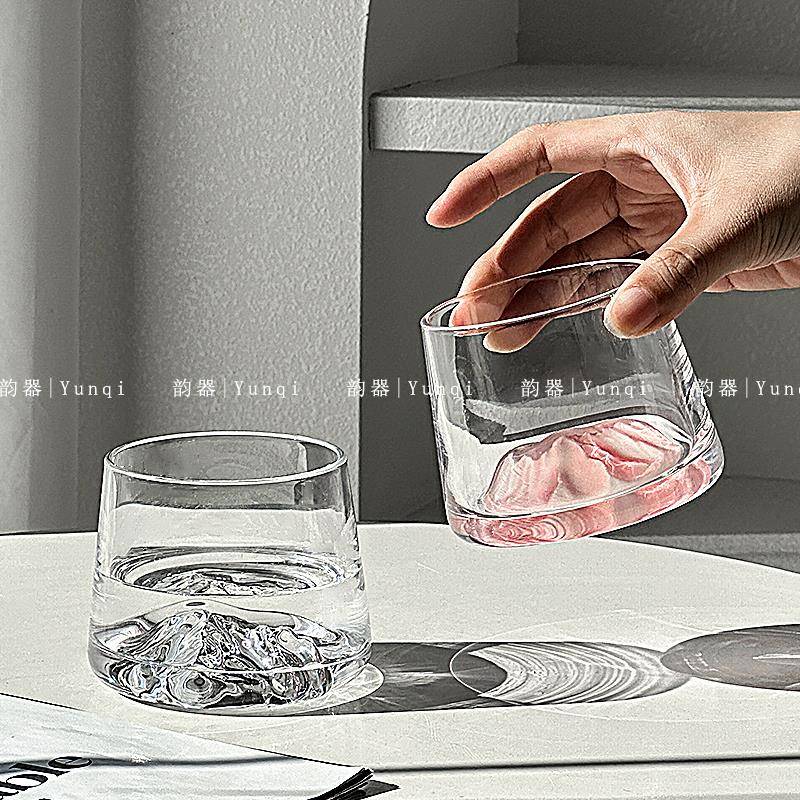 韵器ins风玻璃杯威士忌洋酒杯一等品雪山杯家用水杯洋酒烈酒杯