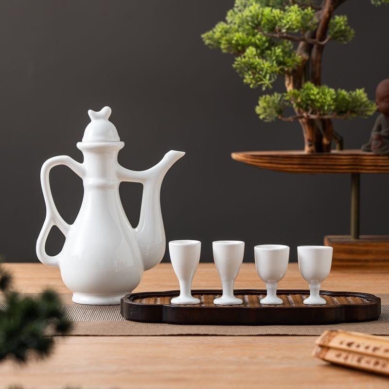 酒壶套装半斤装花雕酒壶高脚酒杯白酒杯温酒相温酒器底座分酒古风