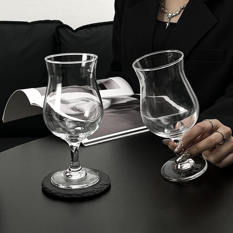 ins风高脚杯玻璃红酒杯家用香槟杯葡萄酒杯子创意个性鸡尾酒杯子