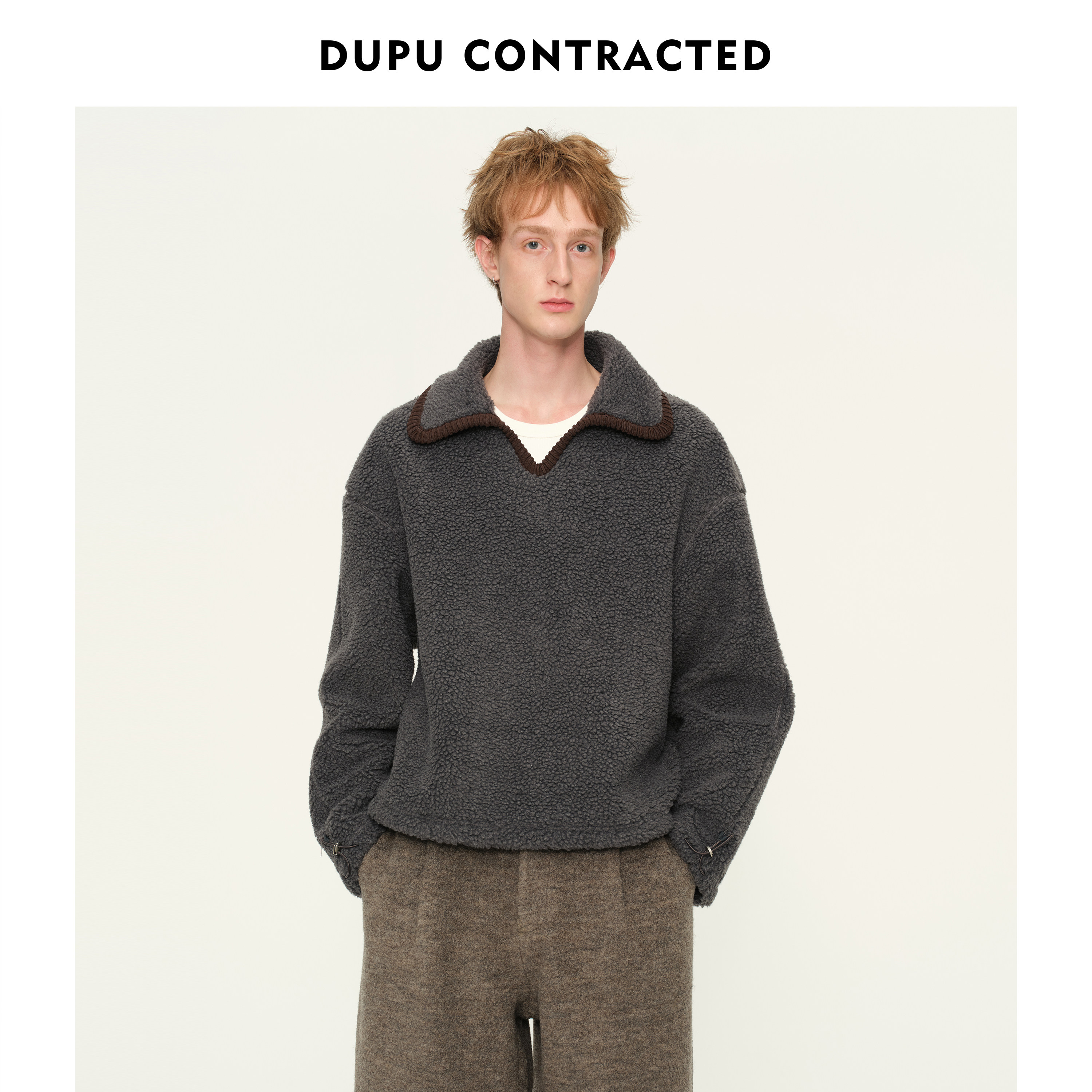 DUPU杜朴 摇粒绒海鸥领短款卫衣 羊羔毛温暖蓬松厚实卫衣外套,男装,卫衣,淘宝优惠券,粉丝福利购,淘宝优惠卷