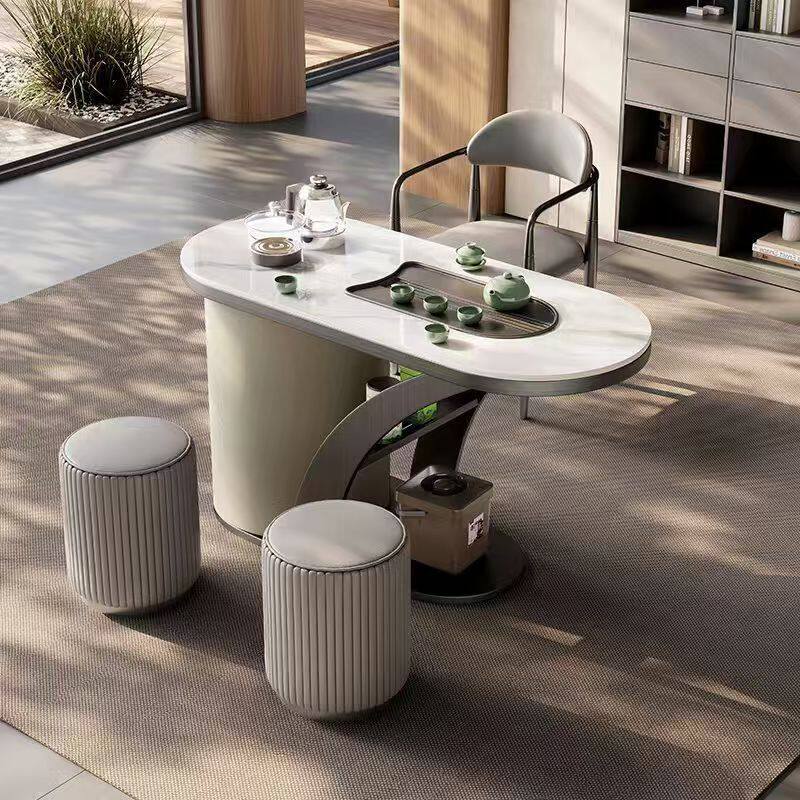 阳台小户型茶几客厅茶桌椅会客桌现代轻奢简约岩板茶台茶桌椅组合