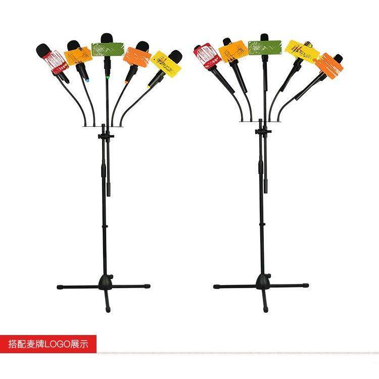 落地式5头麦克风话筒支架托架演唱室舞台表演道具平台手机直播