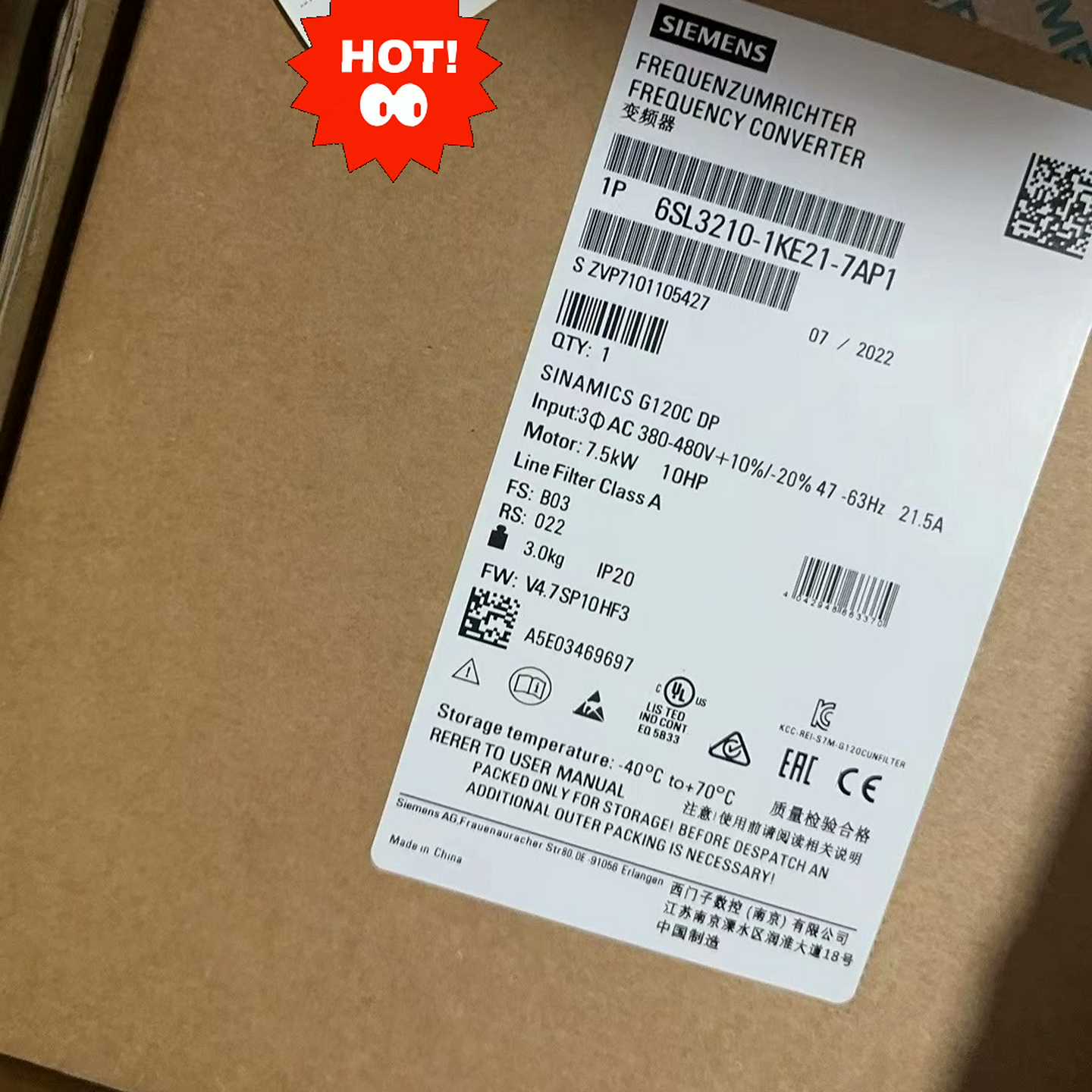6SL3210-1KE21-7AP1变频器询价