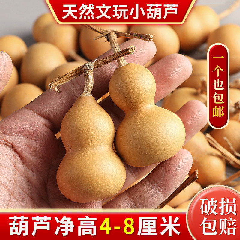 天然葫芦文玩带龙头胖墩手捻把玩小精品野生葫芦迷你家居客厅