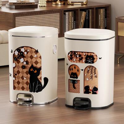 垃圾桶家用大容量带盖客厅轻奢高档卫生间厕所卧室厨房脚踩纸篓