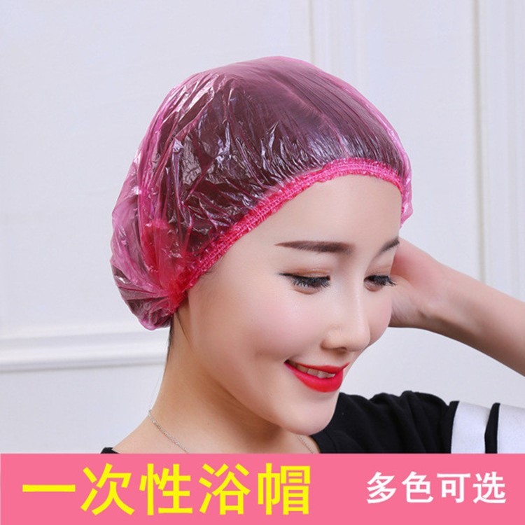 一次性塑料头套次性浴帽头套家用透明pe塑料防水女加大加厚帽子