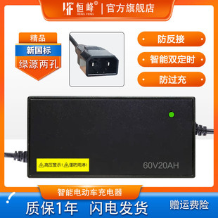 智能适配绿源电动车充电器两孔反插48V12AH60V20AH72V35A原装