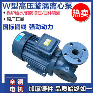 高扬程高压清水增压泵锅炉给 W型单级漩涡离心泵三相380V卧式